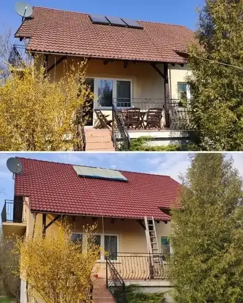 tetőcserép festés előtte utána